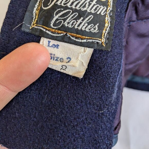 Vintage Wool Pea Coat 2T Navy Blue Nautical Preppy Classic Anchor Gold Button - Picture 8 of 11